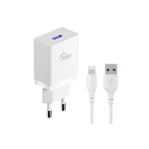 Mey İthalat®  JK77 12W + PX17 1M 2.4A Usb to Lightning Kablolu PD Şarj Cihazı