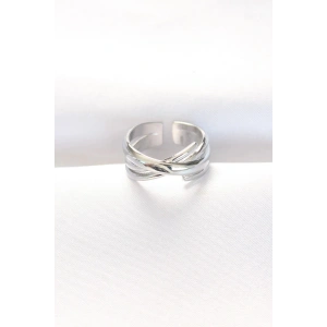 Mey İthalat® Kalın Silver Renk Ayarlanabilir Yüzük