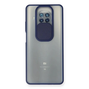 Mey İthalat®   Mi 10T Lite Kılıf Palm Buzlu Kamera Sürgülü Silikon - Lacivert