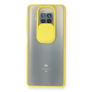Mey İthalat®   Mi 10T Lite Kılıf Palm Buzlu Kamera Sürgülü Silikon - Sarı