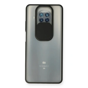 Mey İthalat®   Mi 10T Lite Kılıf Palm Buzlu Kamera Sürgülü Silikon - Siyah