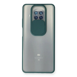 Mey İthalat®   Mi 10T Lite Kılıf Palm Buzlu Kamera Sürgülü Silikon - Yeşil