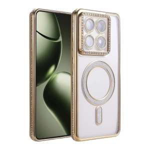 Mey İthalat®   Mi 14T Pro Joke Simli Magneticsafe Kılıf - Gold