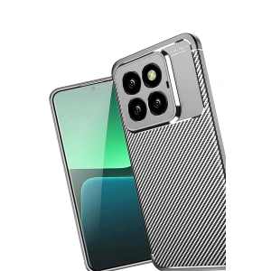 Mey İthalat®   Mi 14T Pro Kılıf Auto Focus Karbon Kapak - Gri