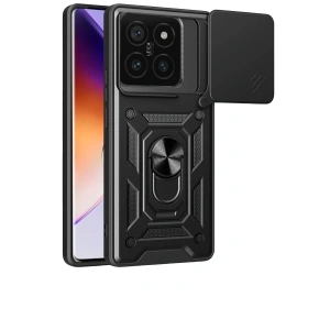 Mey İthalat®   Mi 14T Pro Kılıf Pars Lens Yüzüklü Silikon - Siyah