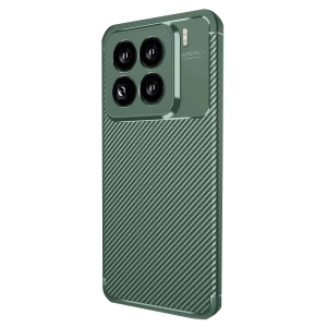 Mey İthalat®   Mi 15 Pro Kılıf Auto Focus Karbon Kapak - Koyu Yeşil