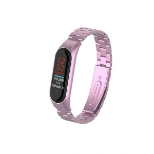 Mey İthalat® Mi Band 4 Metal Baklalı Kordon - Rose