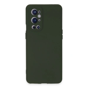 Mey İthalat®  One Plus 9 Pro Kılıf Nano içi Kadife Silikon - Koyu Yeşil