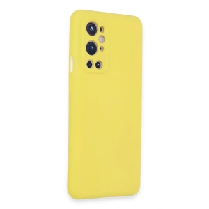 Mey İthalat®  One Plus 9 Pro Kılıf Nano içi Kadife Silikon - Sarı