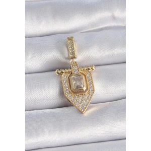 Mey İthalat® Pirinç Gold Renk Baget Zirkon Taşlı Ajda Charm