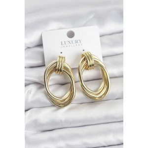 Mey İthalat® Pirinç Gold Renk Damla Model Vintage Kadın Küpe