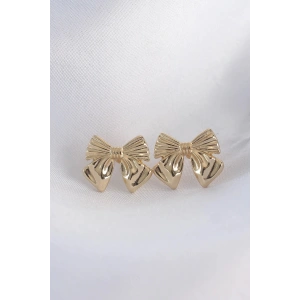 Mey İthalat® Pirinç Gold Renk Fiyonk Küpe