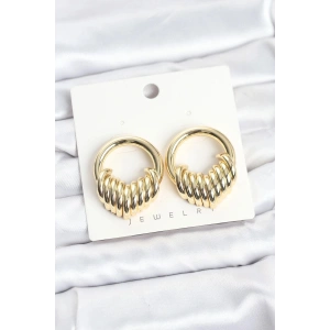 Mey İthalat® Pirinç Gold Renk Halka Sarmal Model Vintage Kadın Küpe
