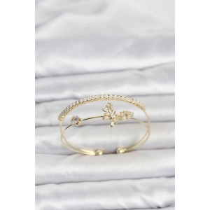 Mey İthalat® Pirinç Gold Renk Kelebek Model Kadın Bileklik