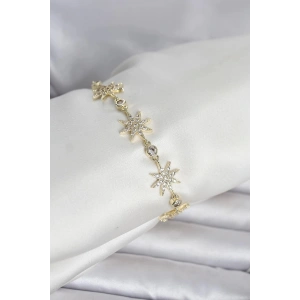 Mey İthalat® Pirinç Gold Renk Kutup Yıldızı Model Kadın Bileklik