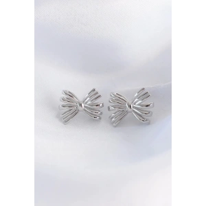 Mey İthalat® Pirinç Gümüş Renk Fiyonk Küpe
