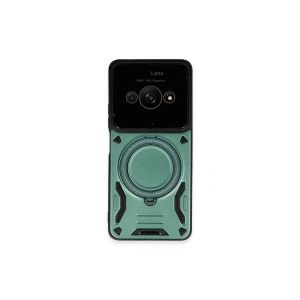 Mey İthalat®   Poco C61 Kılıf Joy Lens Standlı Kapak - Koyu Yeşil
