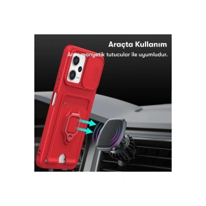 Mey İthalat®   Poco X5 5G Kılıf Zuma Kartvizitli Yüzüklü Silikon - Lacivert