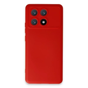 Mey İthalat®   Poco X6 Pro Kılıf Nano içi Kadife Silikon - Kırmızı