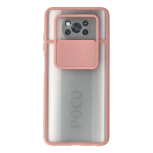 Mey İthalat®   Pocophone X3 Kılıf Palm Buzlu Kamera Sürgülü Silikon - Pembe