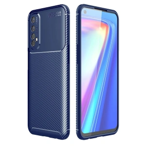 Mey İthalat® Realme 7 Kılıf Auto Focus Karbon Kapak - Lacivert