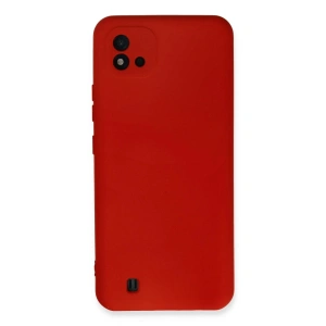 Mey İthalat®  Realme C11 2021 Kılıf Nano içi Kadife Silikon - Kırmızı