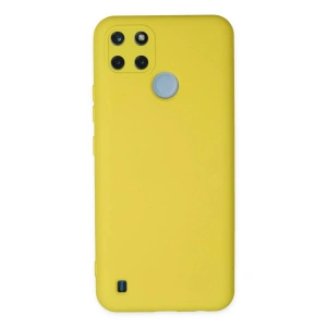 Mey İthalat®  Realme C25Y Kılıf Nano içi Kadife Silikon - Sarı