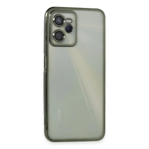 Mey İthalat®  Realme C35 Kılıf  Lensli Silikon - Yeşil