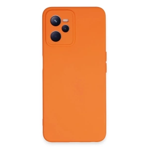 Mey İthalat®  Realme C35 Kılıf Nano içi Kadife Silikon - Turuncu