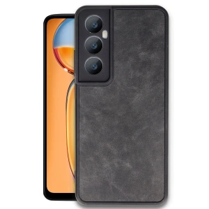 Mey İthalat®  Realme C65 Kılıf Aras Deri Kapak - Siyah