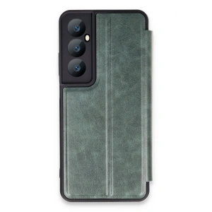Mey İthalat®  Realme C65 Kılıf Flip Cover - Koyu Yeşil