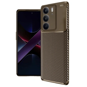 Mey İthalat®  Realme C75 4G Auto Focus Karbon Kapak - Kahverengi