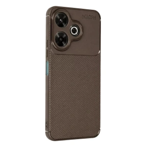 Mey İthalat®   Redmi 13 4G Kılıf Auto Focus Karbon Kapak - Kahverengi
