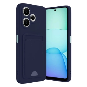 Mey İthalat®   Redmi 13 4G Kılıf Kelvin Kartvizitli Silikon - Lacivert