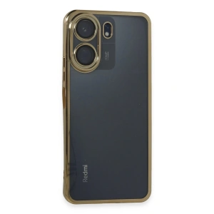 Mey İthalat®   Redmi 13C Kılıf  Lensli Silikon - Gold