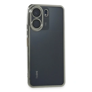 Mey İthalat®   Redmi 13C Kılıf  Lensli Silikon - Gümüş