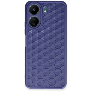 Mey İthalat®   Redmi 13C Kılıf Petek Silikon Kapak - Lacivert