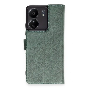 Mey İthalat®   Redmi 13C Kılıf Trend S Plus Kapaklı Kılıf - Yeşil