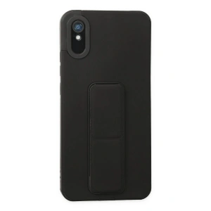 Mey İthalat®   Redmi 9A Kılıf Mega Standlı Silikon - Siyah