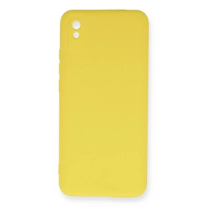 Mey İthalat®   Redmi 9A Kılıf Nano içi Kadife Silikon - Sarı