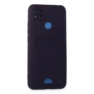Mey İthalat®   Redmi 9C Kılıf Kelvin Kartvizitli Silikon - Derin Mor