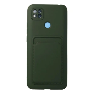 Mey İthalat®   Redmi 9C Kılıf Kelvin Kartvizitli Silikon - Koyu Yeşil