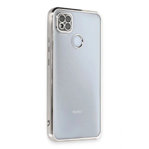 Mey İthalat®   Redmi 9C Kılıf  Lensli Silikon - Gümüş