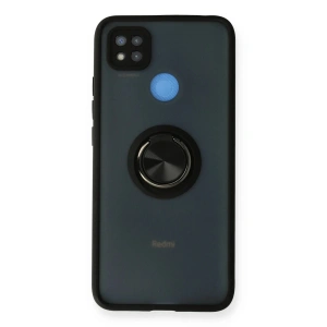 Mey İthalat®   Redmi 9C Kılıf Montreal Yüzüklü Silikon Kapak - Siyah