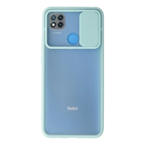 Mey İthalat®   Redmi 9C Kılıf Palm Buzlu Kamera Sürgülü Silikon - Turkuaz
