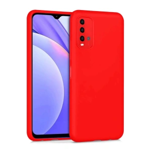 Mey İthalat® Redmi 9T Kılıf Nano içi Kadife Silikon - Kırmızı