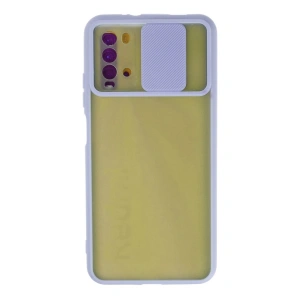 Mey İthalat®   Redmi 9T Kılıf Palm Buzlu Kamera Sürgülü Silikon - Lila