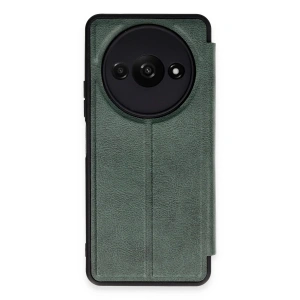 Mey İthalat®   Redmi A3 4G Kılıf Flip Cover - Koyu Yeşil