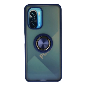 Mey İthalat®   Redmi K40 Kılıf Montreal Yüzüklü Silikon Kapak - Lacivert