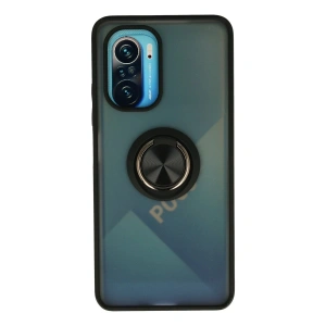 Mey İthalat®   Redmi K40 Kılıf Montreal Yüzüklü Silikon Kapak - Siyah